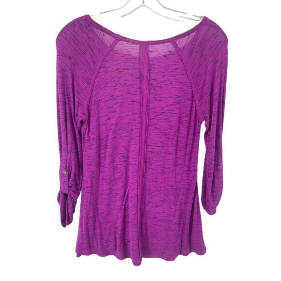 Calvin Klein Womens Performance Top Shirt Roll Tab Sleeve Quick Dry Purple Small - Picture 8 of 8